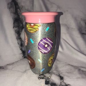 Glitter donut sippy cup